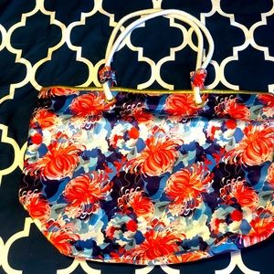 NWOT Paper Store Gold and Floral Tote Bag